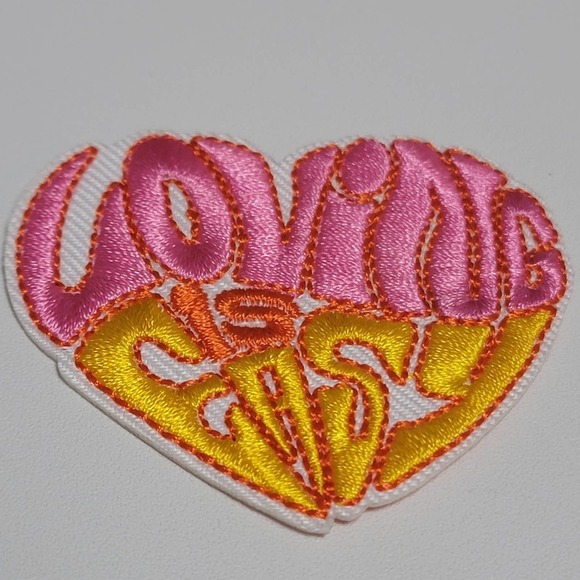 VTG Iron On Patch, Loving is Easy, 2" Retro 60s 70s - Picture 2 of 7